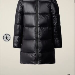 SAVE THE DUCK Kids Shiny Black Puffer Jacket